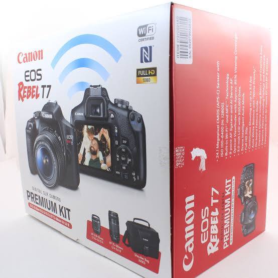 Canon EOS Rebel T7 DSLR Camera 24.1MP Wi-Fi with 18-55mm & 75-300mm Lenses – Black - Image 2