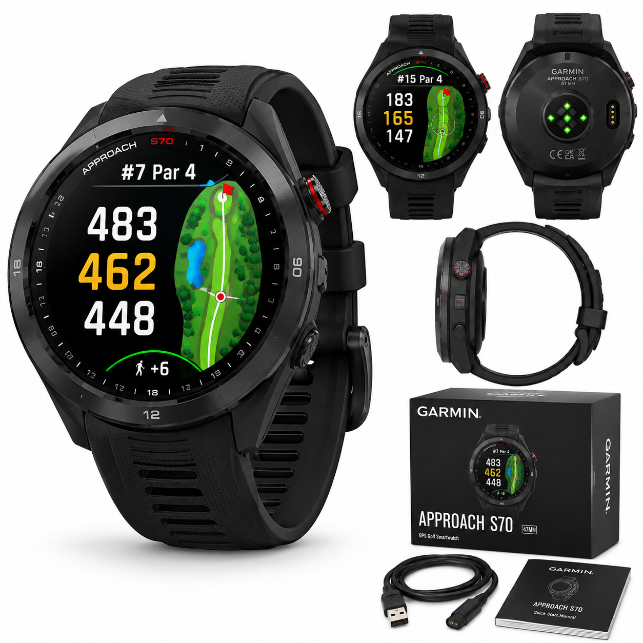 Garmin Approach S70 47mm Premium GPS Golf Smartwatch - Black - Image 3