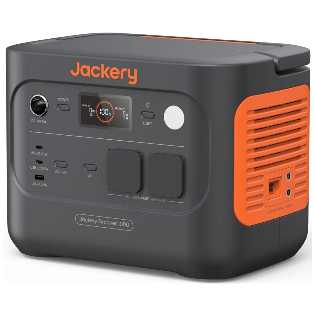 Jackery Explorer 1000 Portable Power Station, 1002Wh Solar Generator – Gray/Orange.