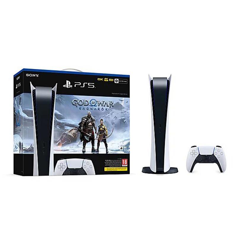 Sony PlayStation 5 Digital Edition 825GB Console – God of War Ragnarök Bundle, White - Image 2