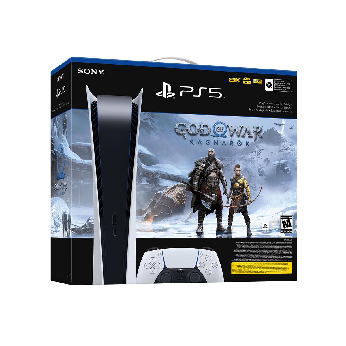 Sony PlayStation 5 Digital Edition 825GB Console – God of War Ragnarök Bundle, White - Image 4
