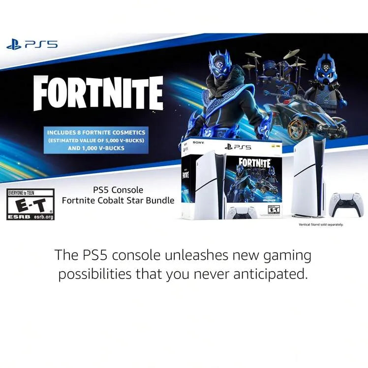 Sony PlayStation 5 Slim Console Disc Edition Fortnite Cobalt Star Bundle - Image 4
